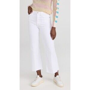 7 For All Mankind Women's Ultra High Rise Cropped Jeans In White Size 28